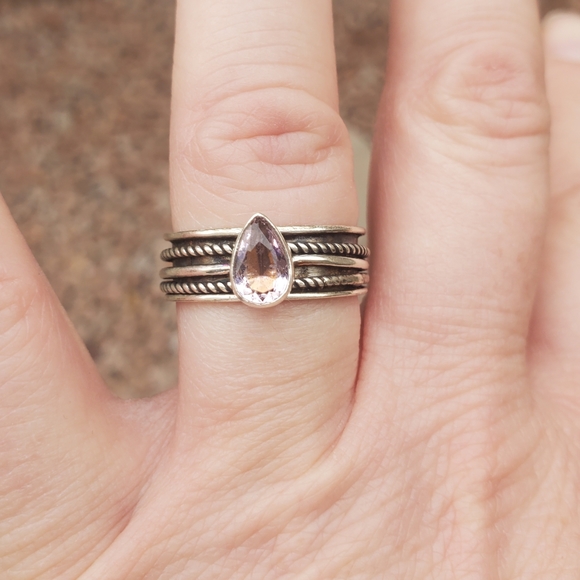 New Pink Topaz 925 Silver Spinner Meditation Ring. - Picture 11 of 11